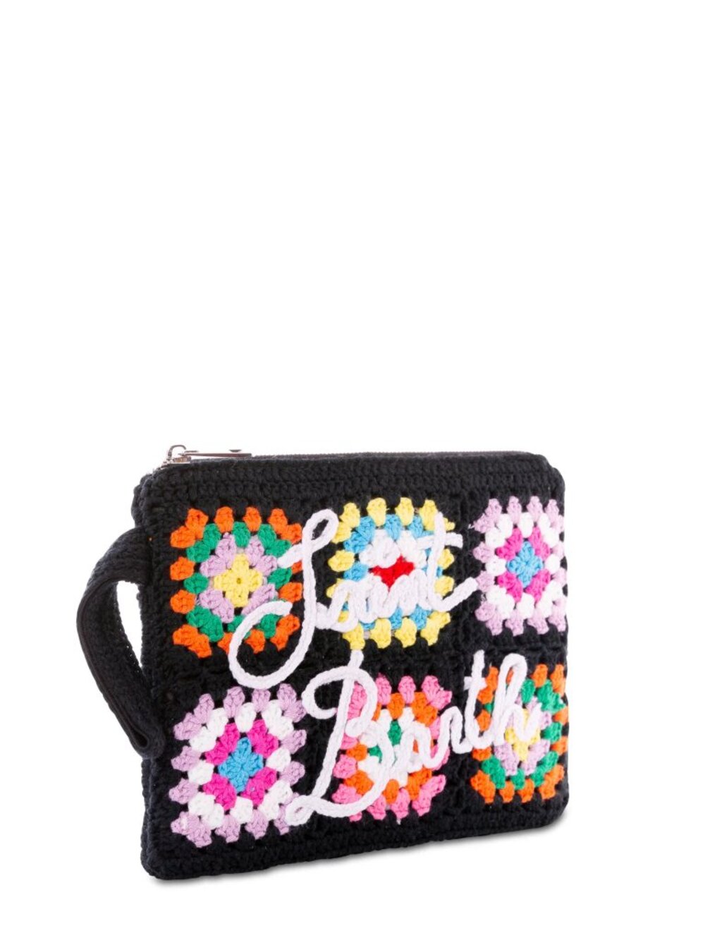NWT - Parisienne handmade crochet pouch bag Multicolor Tiles Pattern